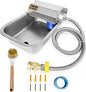 Automatic Dog Water Dispenser 1 Gal/3.8L Outdoor Dog Water Bowl Auto-Fill Water Feeder Stainless Steel Large Livestock Waterer Fit 3/4" GHT Faucet Wide Mouth Wall/Ground Mount