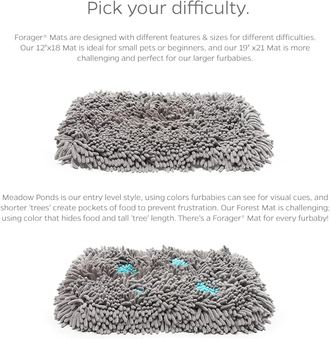 Pet Parents Forager Slow Feeder Dog Bowl & Snuffle Mat - SoftSnout, Non-Slip Backing (Forest 12")