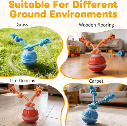 Interactive Dog Toys,Upgraded Motion Activated Rolling Dog Ball Toy for Small/Medium Dogs,Smart Automatic Rolling Toy with USB Rechargeable,Interactive Dog Balls(Blue)