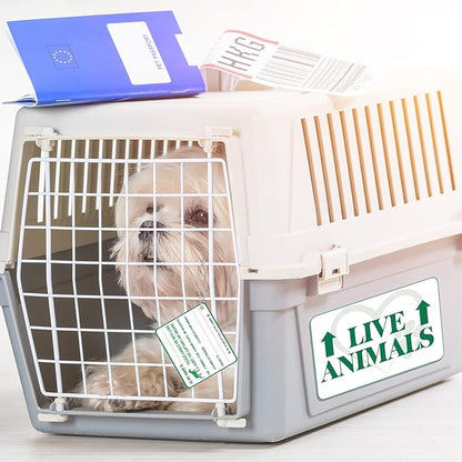 Eaasty 23 Pcs Pet Airline Travel Kit Kennel Travel Kit, Includes 4 Live Animal Stickers 2 Pet Bowl 1 Live Pets Label 5 Storage Bag 10 Cable Ties 1 Tag Animal Outdoors Accessories for Dogs Cats