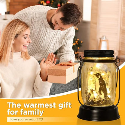 Penguin Gifts for Women/Men Penguin Solar Lanterns Mom Birthday Animal Lovers Lantern Animal Memorial Lights Solar Garden Decoration for Yard, Patio,Backyard,Porch Torches
