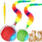 2 PCS Interactive Cat Toy Rolling Ball Chewie Viral Dog Ball with Tail, Smart Automatic Rolling Pet Balls,Automatic Moving Electric Cat Toy