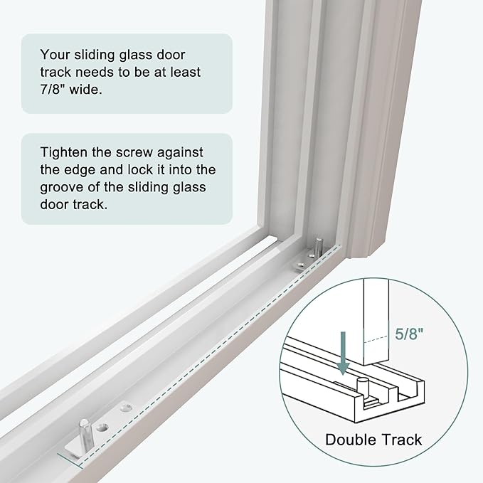 Dog Door for Sliding Glass Doors, Adjustable Height 76 1/8"-80 7/8" Aluminum Frame Tempered Sliding Door Dog Doors Insert with Lock, 10" x 15" Flap Size for Large Dogs