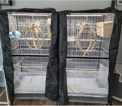 Extra Large Bird Cage Cover Breathable Waterproof Material Universal Black-Out Bird Parrot Cover Good Night Birdcage Cover Sleep Helper for Parrots Parakeets Budgies Macaw (34.5x25x47in)