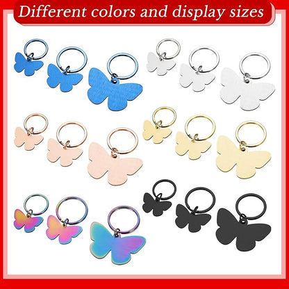 Custom Butterfly Dog Tag - Engraved Personalized Pet ID Tag for Dogs & Cats, Customizable Name, Text, 6 Colors & 3 Sizes, Durable & Cute Pet Collar Charm for Dog Lovers, Pet Mom Dad