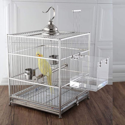 Hanging Bird Bath Cube Bird Bathtub Bath Shower Box Bowl Cage Accessory for Small Bird Canary Budgerigar Parrots Crested Myna Cockatiel