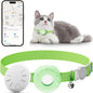 Cat Tracker, Pet Tracker for Cats, Cat GPS Tracker Collar with Safety Elastic Buckle, GPS Tracker Compatible with Apple Find My App (Only iOS), No Monthly Fee, Waterproof, Light Green