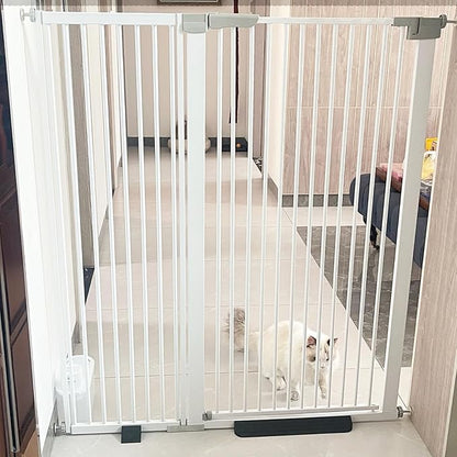 41" Tall Safety Pet Gate,Adjustable 29.92"-57.48" Wide,No Drilling Pressure Mount Kit,Auto Close Cat Gate Suitable for Stairs,Doorways,White (29.92"-57.48" W)
