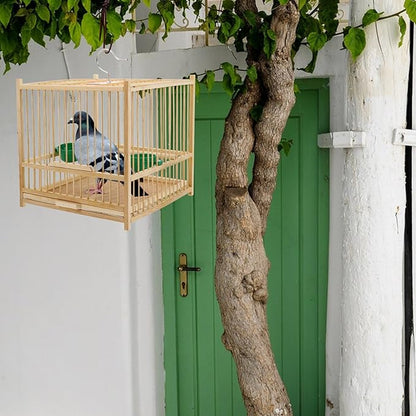 Yardwe Bird Travel Carrier Cage Parrot Cage with Handle Wooden Perch Drink Cup Feeder Dish for Small Parrots Canaries Parrotlets Lovebirds Conures Cockatiels