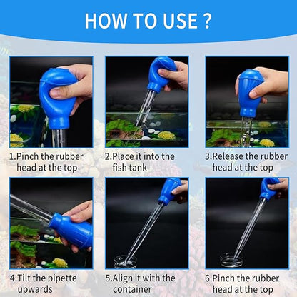2 Pieces Long Pipette for Fish Tank Coral Food Feeder Long Syringe Reef Coral Food Spot Feeder Tube for Reef Aquatic Plant Spider Snake Lizard