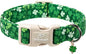 St. Patrick's Day Dog Collar for Medium Dogs - Bold Green Lucky Clover Dog Collars, Cute Irish Party Shamrock Puppy Collar, Lightweight Adjustable St. Patricks Day Pet Collars M