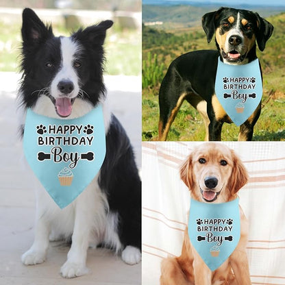 Dog Birthday Bandana Boy Happy Birthday Gifts for Dogs Photo Prop Party Supplies Puppy Pet Scarf Accessories for Dog Lovers