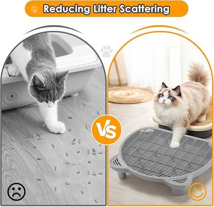 Litter Catching Step for Cat Litter Box, Litter Trap Stool for Automatic Litter Box Self Cleaning, Litter Collection Stairs, Litter Catcher Ramp for Old Geriatric Senior Cat or Kitten