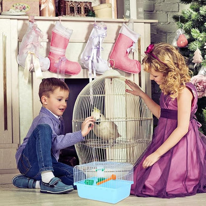 BESPORTBLE Portable Bird Travel Carrier Cage with Perch Food Box Waterer Transparent Bird Parrot Carrier Cage