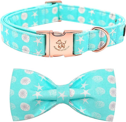 Elegant Little Tail Summer Dog Collar with Bow, Cute Bowtie for X-Small Puppy and Cat