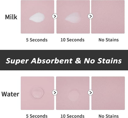 Dog Food Mat - Absorbent Cat Mat for Food and Water, No Stains Pet Feeding Bowl Mat, Easy to Clean Pet Placemats, Quick Dry Dog Water Dispenser Mat for Messy Drinkers | Pink 12"x 19"