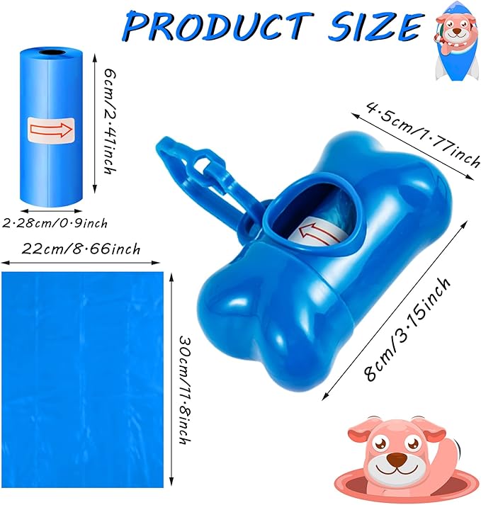 40 Pack Bone Shaped Poop Bag Dispenser Pet Waste Disposal Bag Dispenser (Random Color)