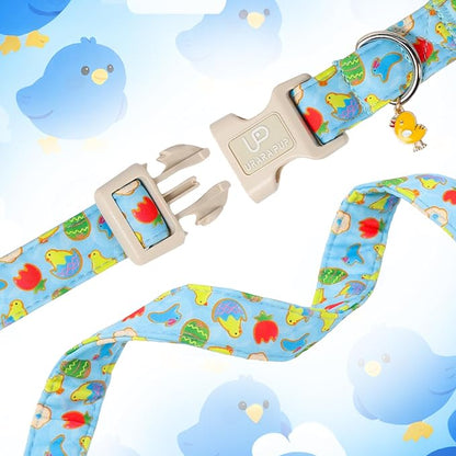 Easter Day Dog Collar, UP URARA PUP Easter Bunny Adjustable Pet Collar with Quick Release, Colorful Rabbits Dog Collars for Small Medium Large Dogs