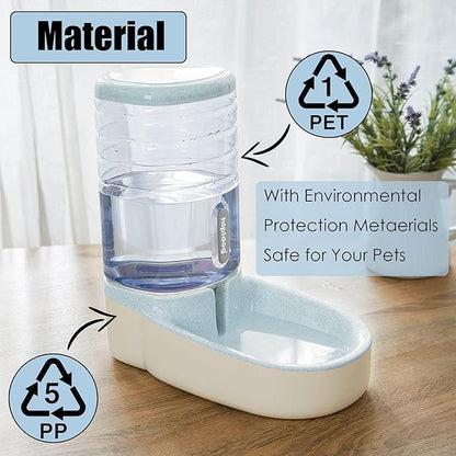 kathson Automatic Cats Water Dispenser 1 Gallon Gravity Dogs Water Station Feeder Large Capacity Pet Drinking Bowls for Kitten Puppy