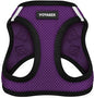 Best Pet Supplies - All Weather Mesh/Plush, Reflective, No Pull Harness for Small, Medium Dogs, Cats - Secure with Hook & Loop Fastener, Buckle, Double D-Rings - Purple/Black Trim, XS
