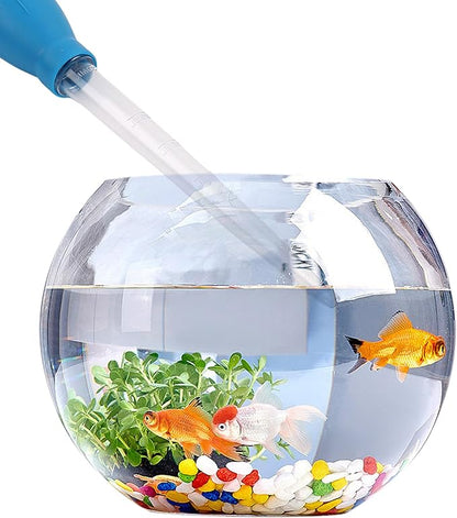 2Pcs Manual Fish Tank Cleaning Tools,30ml Aquarium Water Changer,21 Inches Multifunction Siphon Dropper for Fish Bowl Waste Remover,Aquarium Bottom Gravel Waste Clean,Coral Feeder(Blue)