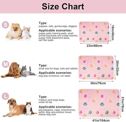 Dono 1 Pack 3 Dog Blankets for Small Dogs, Soft Fluffy Paw Print Pattern Fleece Pet Blanket Warm Sleep Mat, Puppy Kitten Blanket Doggy Mat for Dog Cat Kitten Doggy -23 * 16in (M(30 * 20"), Bone-2)