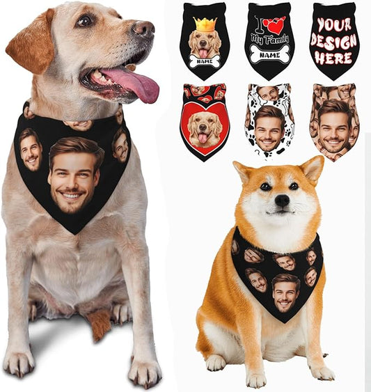 Custom Dog Bandana for Cat Dog Pet Add Your Design Personalized Neckwear Bandanas with Your Text Logo Image Customized Pet Scarf Funny Gifts Style 07