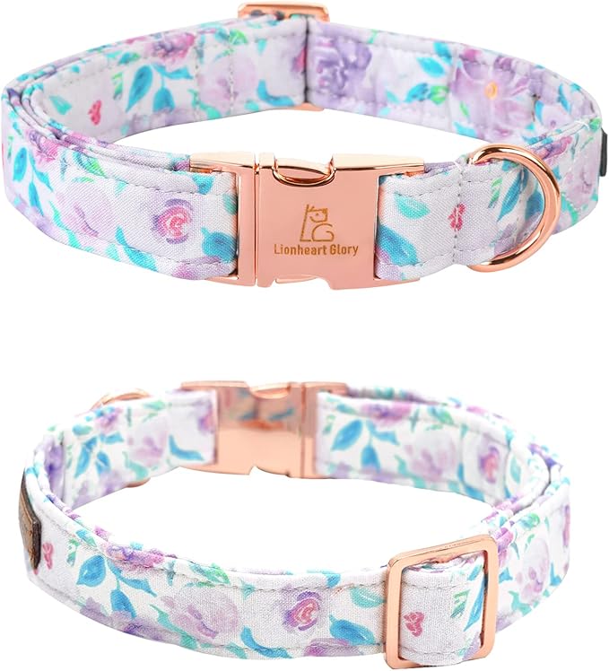 Lionheart glory Purple Dog Collar, Adjustable Dog Collar with Bowtie, Pet Gift Collar for Dog Soft Bowtie Dog Collars for Large Dogs