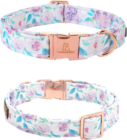 Lionheart glory Purple Dog Collar, Adjustable Dog Collar with Bowtie, Pet Gift Collar for Dog Soft Bowtie Dog Collars for X-Small Puppy
