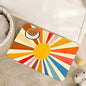 Retro 70s Rainbow Sunrise Swirl Dog Cat Food Mat,Absorbent Pet Feeding Mat for Food and Water, Non-Slip Dog Bowl Mats Floor Protector 12"x20"