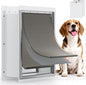 Pet Dog Door for Wall - Robust Steel Pet Door with Magnetic Triple Flaps, 12.6" x 10" Flap Opening, Adjustable Tunnel for 3.4"-6" Thick PVC, Wood, Drywall, for Pets Up to 45lb, White