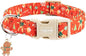 Faygarsle Christmas Dog Collar, Red Gingerbread Pattern, Plastic Buckle with Metal D-Ring, Holiday Pet Accessory, for Small Medium Large Dogs M