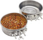 PINVNBY 2pcs Stainless Steel Bird Bowl Water Bowl Stainless Steel Bird Feeding Dish Cups for Parrot Parakeet African Greys Conure Cockatiels Lovebird (Diameter: 4.72 inches M)