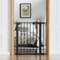 BABELIO Baby Gate for Doorways and Stairs, 26-31" Pet Gate with Wide Walk Thru Door and Lock Indicator, No Drill Pressure Mounted Safety Gate with Double Lock and Self-Closing, Black