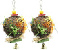 EBaokuup 2 Pack Bird Chewing Toys Foraging Shredder Parrot Cage Shredder Hanging Toy for Cockatiel Conure African Grey Amazon