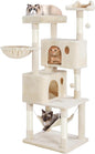 Yaheetech 64.5in Cat Tree Cat Tower Scratching Post, Plush Cover Cat Condo Bed Furniture with Hammock, Platform, Perch for Extra Large Cats as Playing House