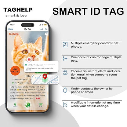 3-Pack Smart ID Cat Collar with Name Tag, Breakaway Adjustable Kitten Collars - QR Code Profile & Star Moon Safety Collars, Multi-Color Set (Black/Blue/Pink) | TagHelp