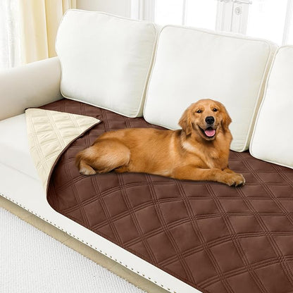 Smiry Waterproof Dog Bed Cover Blanket 30x70, Soft Reversible Pet Blanket, Washable Leakproof Cats Dogs Couch Cover for Sofa, Couch, Furniture, Brown/Beige