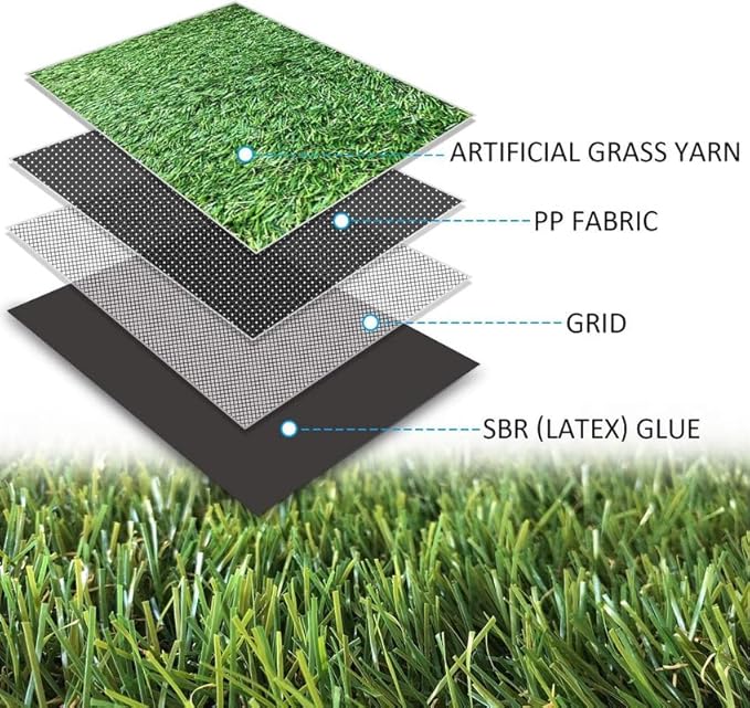 ALTRUISTIC Artificial Grass 4FTX25FT(100 Square Feet), Realistic Fake Grass Deluxe Turf Synthetic Thick Lawn Pet Turf, 1 3/8” Height, Outdoor Decor, Customized