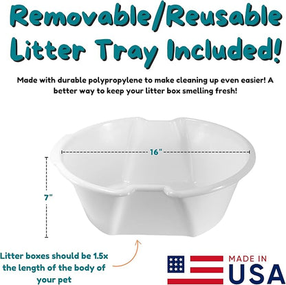 Good Pet Stuff Hidden Litter Box Planter, Decorative Cat Litter Enclosure with Carbon Filter, Artificial Plant, Easy Clean, Indoor Design, Original Round Style, Essentials Kit, Stone Gray