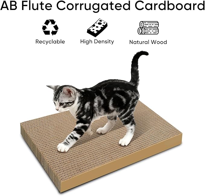 AGYM Cat Scratchers 8 Packs Refill Cat Scratching Pad Cardboard for Indoor Cats and Kitten, Large Size Cat Scratch Pad Board Easy for Cats to Scratch
