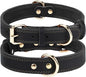 Joytale Genuine Leather Dog Collar for Large Dogs, Heavy Duty Thick Solid Leather for Power Breeds, Sturdy Adjustable Pet Collar with Metal Pin Buckle, Durable for Daily Walking, Black, L