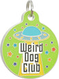 Bad Tags Personalized Dog and Cat ID Tags in 25+ Designs and 2 Sizes - 5 Lines of Custom Engraved Text - Funny Cute Personalized Pet Tags (Weird Dog Club, Large (1.25 inch))