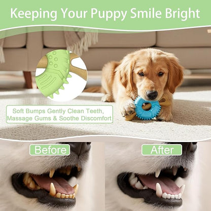 Dog Chew Toys, Indestructible Dog Toys for Aggressive Chewers - Small & Medium Breed, Durable Rubber Chew Bone Toy for Small Dogs, Tough Tire Dog Toy, Puppy toys for Teething, Anxiety & to Keep Busy