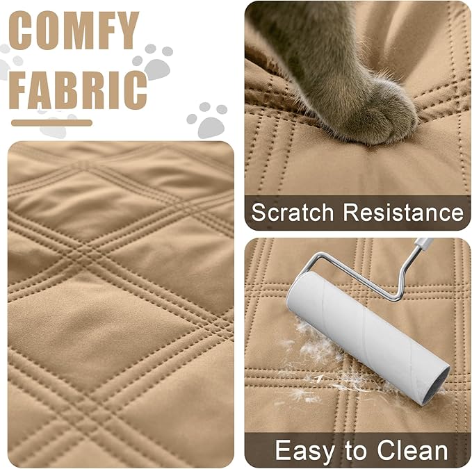 Smiry Waterproof Dog Bed Cover Blanket 68x82, Soft Reversible Pet Blanket, Washable Leakproof Cats Dogs Couch Cover for Sofa, Couch, Furniture, Camel/Camel