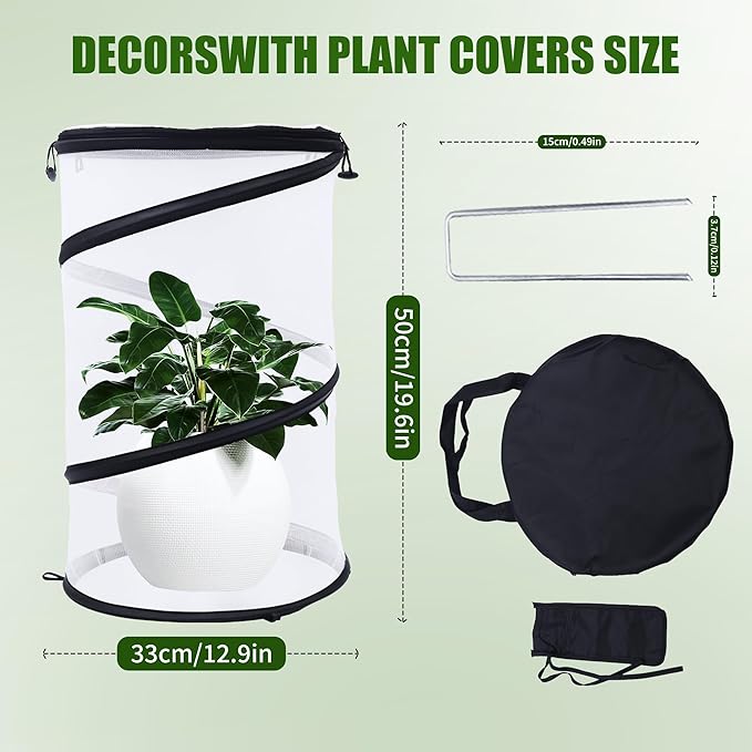 Plant Covers from Animals 20" H X 13" D, 4 PCS Garden Covers Cloches to Keep Animals Out for Outdoor Plants Protectors