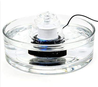 Glass Cat and Dog Water Fountain 90oz/2.7L, Automatic Pet Water Dispenser with Quiet Pump, Drinking Fountain for Cats and Small Dogs, Easy to Clean