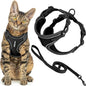 Voyager Escape-Proof Step-in Lock Cat Harness & 5ft Neoprene-Handle Leash Set All-Weather Mesh with Reflective Stitching for Small to Large Cats by Best Pet Supplies, Black (327), XXS