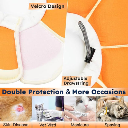 Cat Cone Collar Soft, Waterproof Cat Recovery Collar After Surgery, Adjustable Pet Donut Collar, Safety Elizabethan Collar to Prevent Licking Wounds for Kittens, Pet Cone Alternative