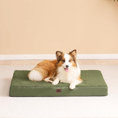 EHEYCIGA Orthopedic XL Dog Beds for Extra Large Dogs with Removable Washable Cover, Dark Green, 44x32